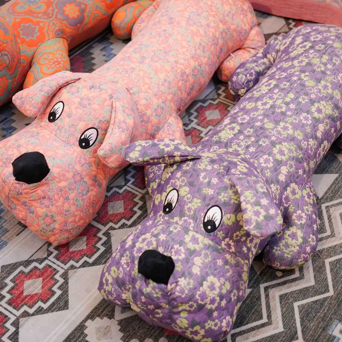 90cm Cute dog Cartoon Three-layer yarn Toys Stuffed Soft Sleeping Long Pillow Nice Bed Pillow Cushion Kids Birthday Gift