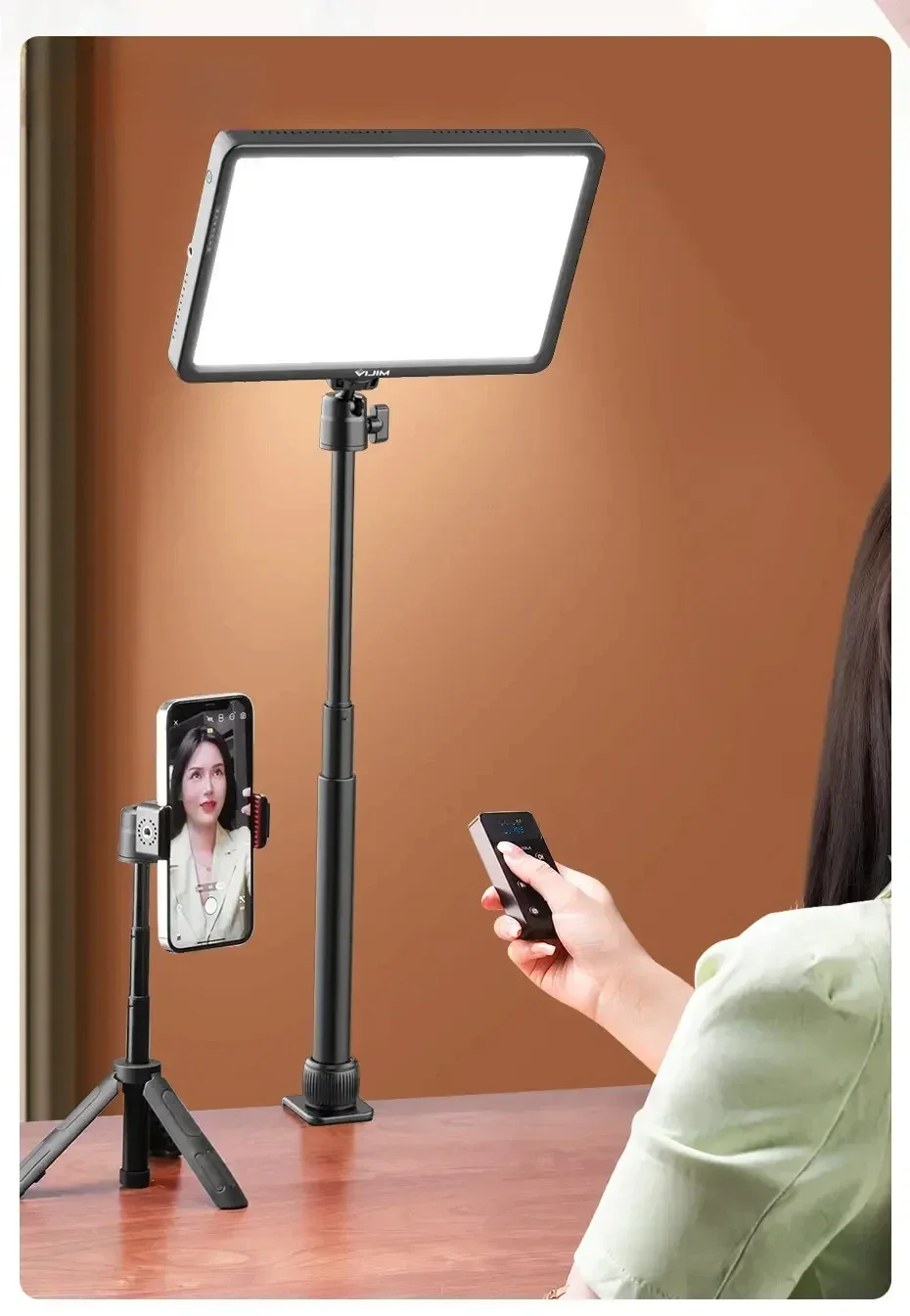 

NEW VIJIM K22 24W Led Panel Light Key Light Air Led Video Light with 2.4G Remote Control Desktop Stand Kit Photography Studio La