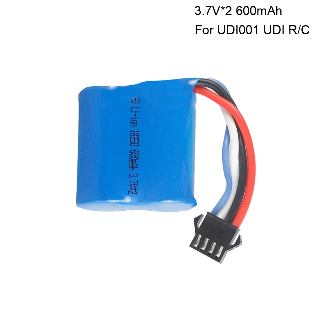 Akumulator Lipo 3,7 V * 2 600 mAh do łodzi RC UDI001 UDI 001 18350 15C SM-4P wtyczka 7,4 V akumulator do zabawek łódź motorowa akcesorium zamienne