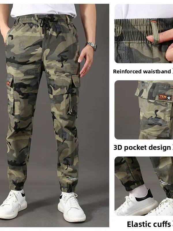 

Tactical Camouflage Elastic Outdoor Work Trousers Loose Fit Casual Pants for Men And Women Comfortable Breathable Cotton Jeans