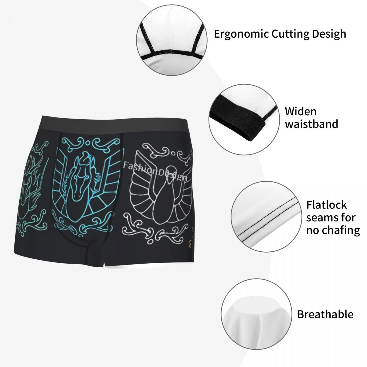 Bronze Saint Seiya Knights of the Zodiac Cosmo Athena Anime Underpants Cotton Panties Men\'s Underwear Ventilate Boxer Briefs