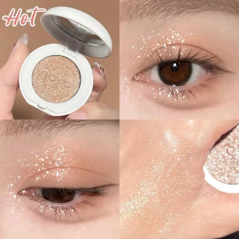 シングルグリッターアイシャドウ、軽量グリッターとマットアイシャドウ、長持ち、汚れ防止、シマーアイライナーとブラッシュルック