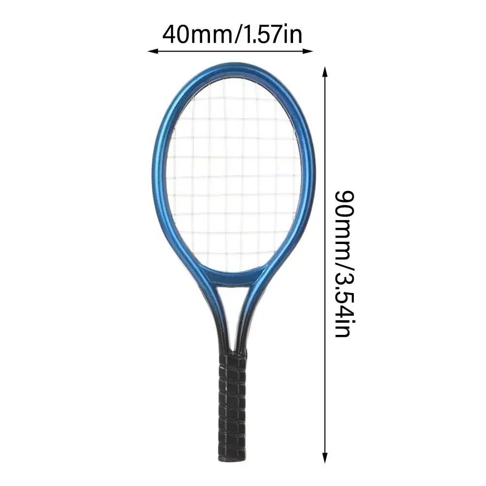 4PCS Photo Props Gift Creative Doll Tennis Racket Miniature Racquet Ball Bag 1/6 1/12 Sport Equipment  Dollhouse Accessories