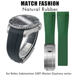 20mm 21mm 22mm Natural Rubber Watchband for Rolex Submariner Explorer Oyster MILGAUSS Airking 18mm 19mm Watch Silicone Strap