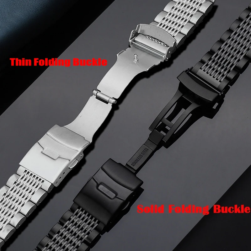 18mm 20mm 22mm 24mm Solid Stainless Steel Watch Strap for Rolex Water Ghost Bracelet for Seiko Diving Watch Band Metal Wristband