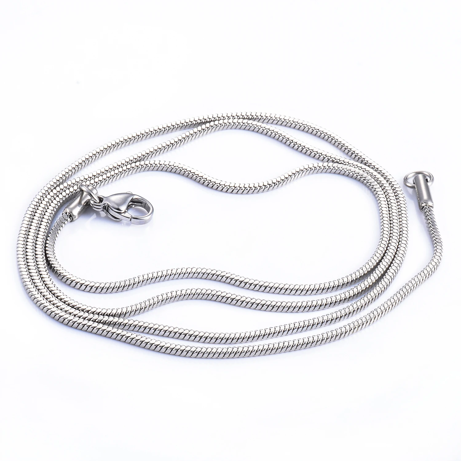 0.9/1.2/1.5/2/2.4mm Stainless Steel Square Snake Chain Necklace Silver Color For Men Women\'s Fashion Jewelry