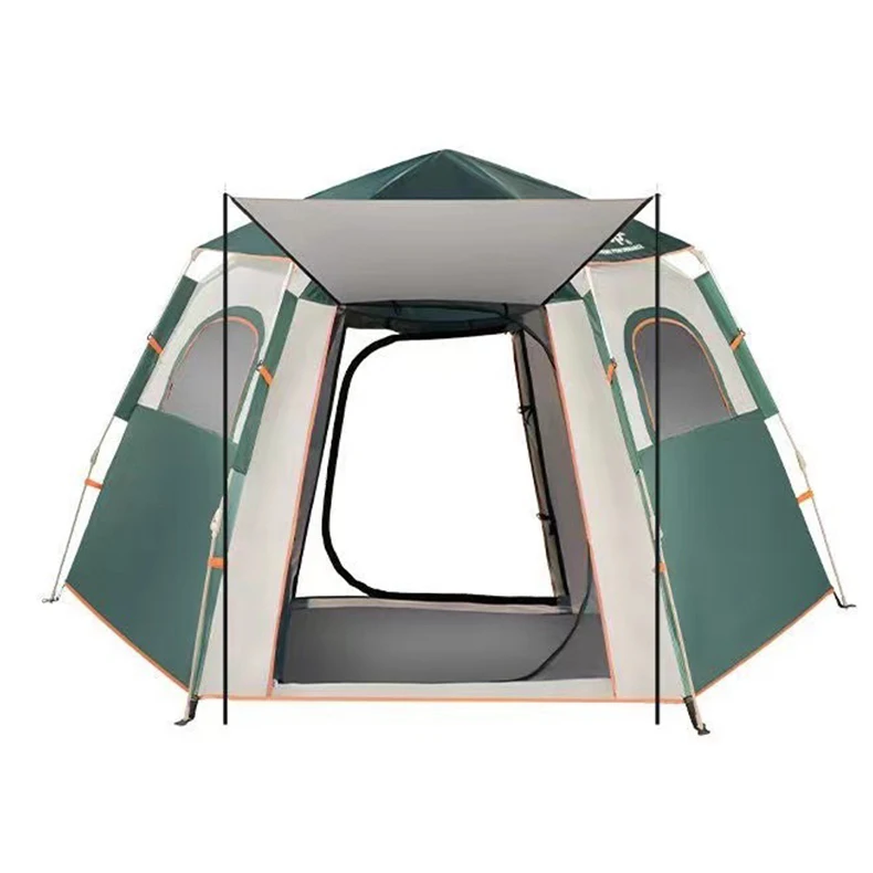 

Outdoor Automatic Waterproof Field Picnic Camping Equipment Hexagonal Folding Sun Protection Tent