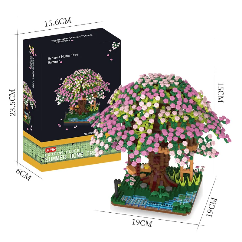 Four Seasons Sakura Tree House Building Blocks Creative City Street View Building Mini Bricks Model Puzzle fai da te Toys regalo di festa