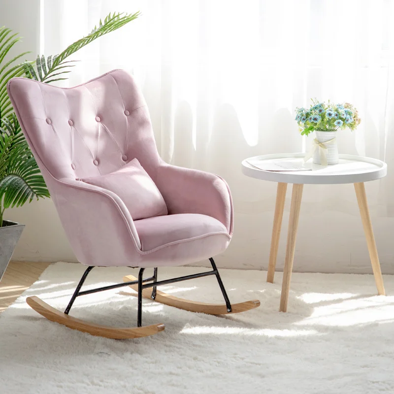 

Nordic balcony rocking chair household light luxury adult small apartment lounge chair bedroom leisure fauteuil salon furniture