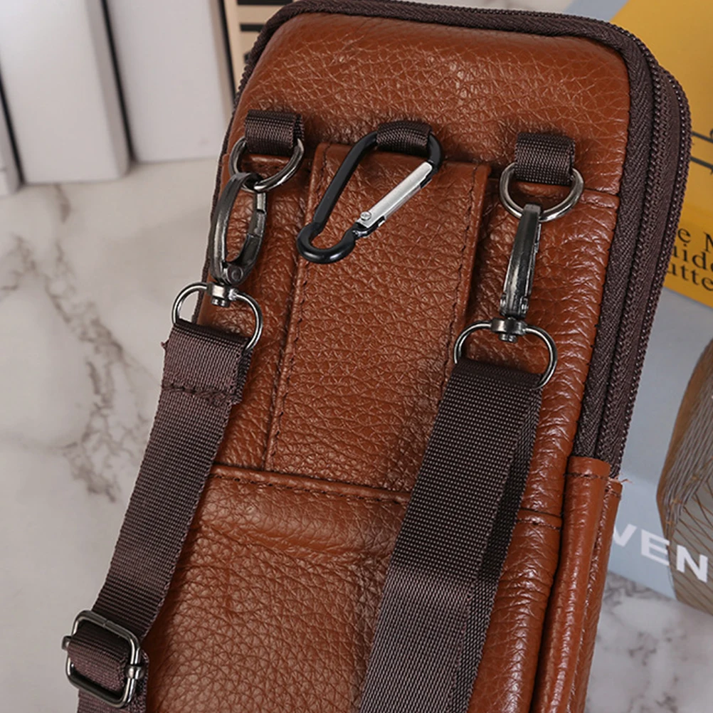 

Cowhide Phone Belt Pouch Cowhide Waist Bag Mens Outdoor Sports Key Storage Lightweight Portable Crossbody Bags Waistpack