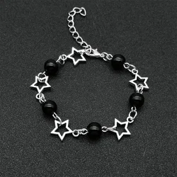 1PC Star Bracelet Y2K Artificial Acrylic Bead Alloy Girl Charm Jewelry Valentine's Day Gift