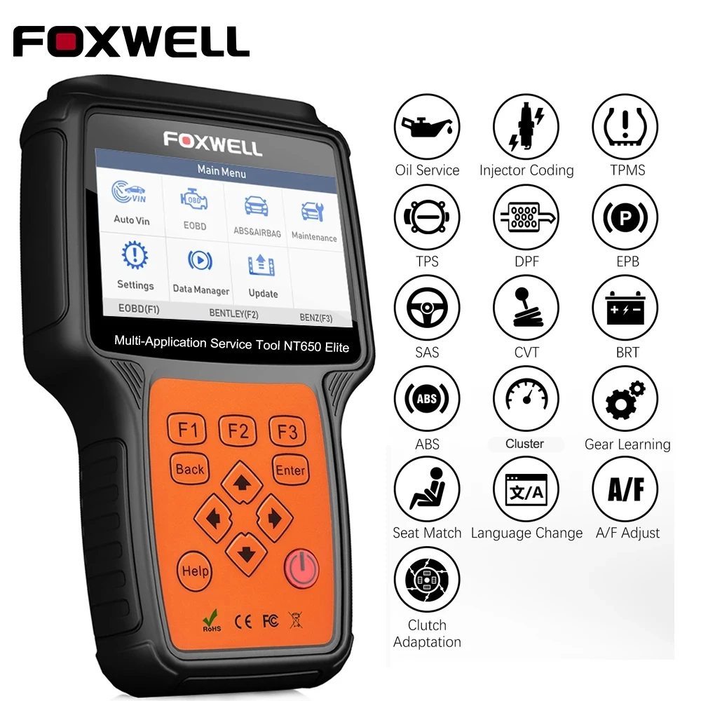 

FOXWELL NT650 Elite Professional OBD2 Car Automotive Tool Engine EPB DPF TPMS ABS Airbag ODB 2 Diagnostic Scanner Code Reader
