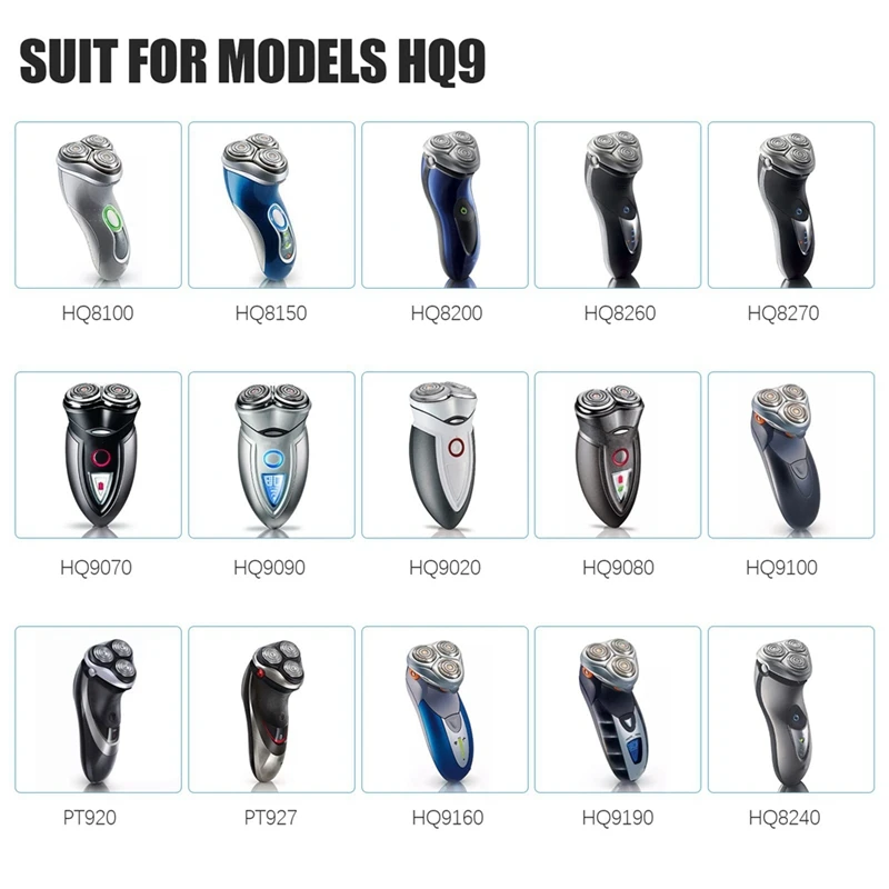 ใบมีดโกนหนวดโลหะเงิน + ABS สำหรับ HQ9 HQ9070 HQ8240 HQ9080/8260 PT920 8140XL 8170XL 8150XL