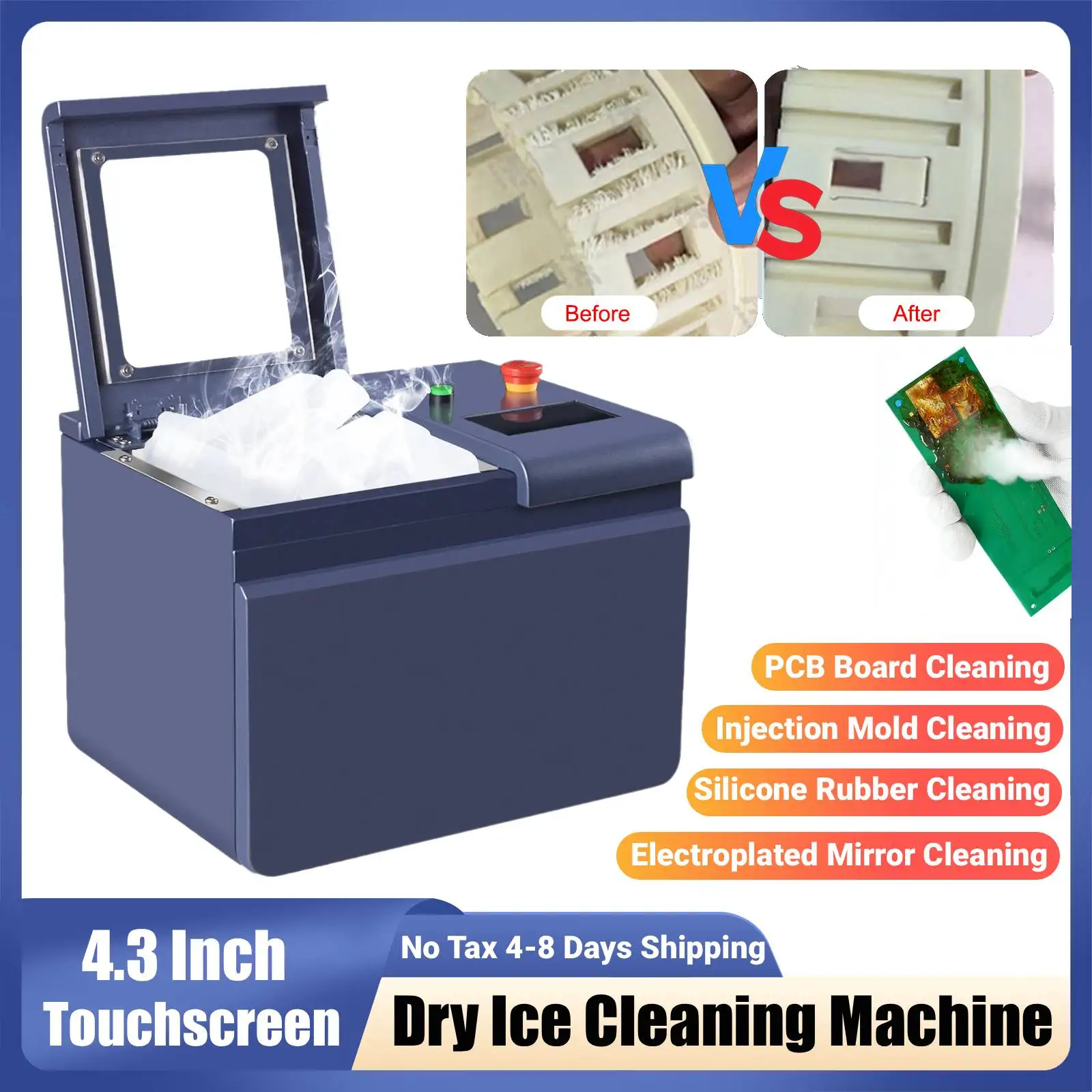 

Dry Ice Cleaner Mini Dry Ice Blasting Machine Remove Burrs High-efficient PCB Board Carbon Stain Oil Plastic Cleaning