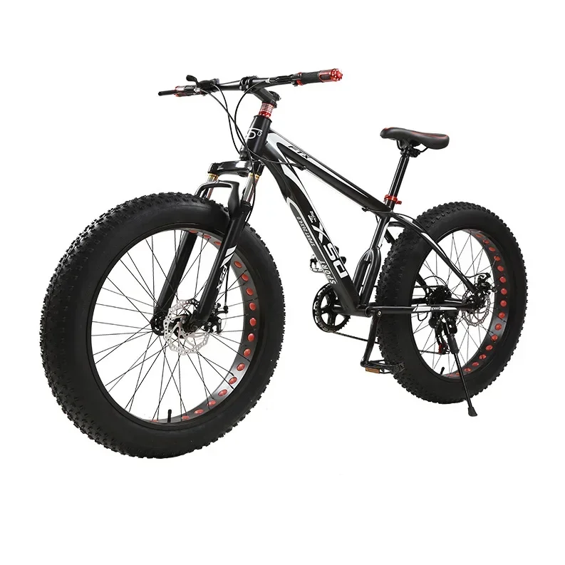 26 Inch Variable Speed Beach Snow Bike Shock Sorption Disc Brake Mountain Widened Tire Bicycle Fatbike Off Road Bikes