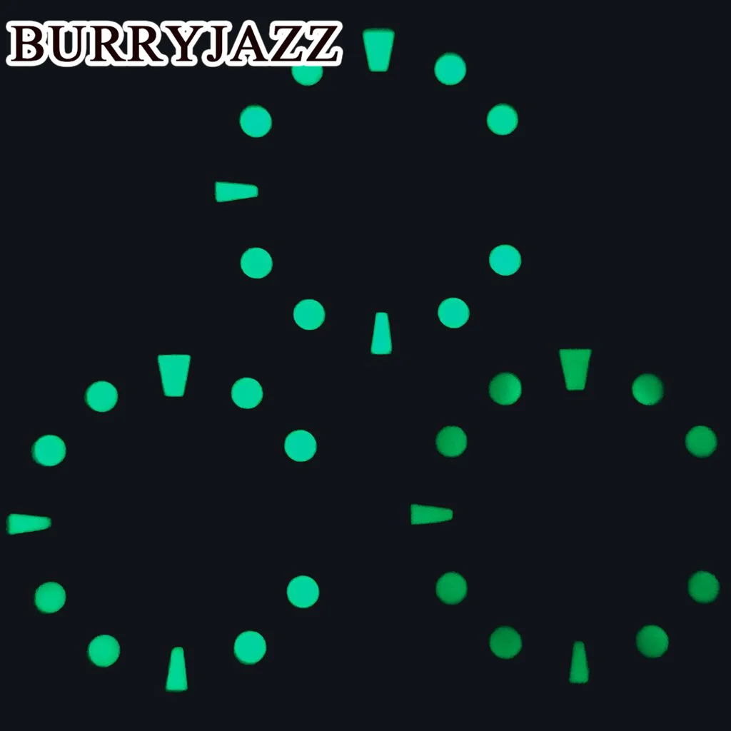 BURRYJAZZ 29 мм без логотипа NH36, циферблаты для часов, черный, синий циферблат, зеленый, светящийся, подходит для часов 3,8, 4,2, корона