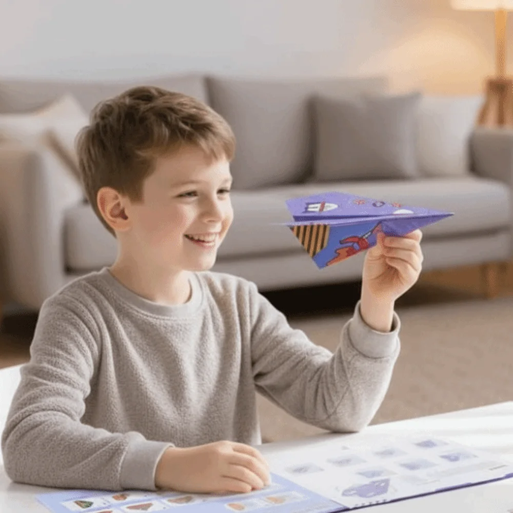 ثلاثية الأبعاد اليدوية طائرة اوريغامي لتقوم بها بنفسك ورقة طائرة كتاب مجموعة هدية صندوق مجوهرات مونتيسوري الفن تعلم لعبة التفاعل بين الوالدين والطفل #4