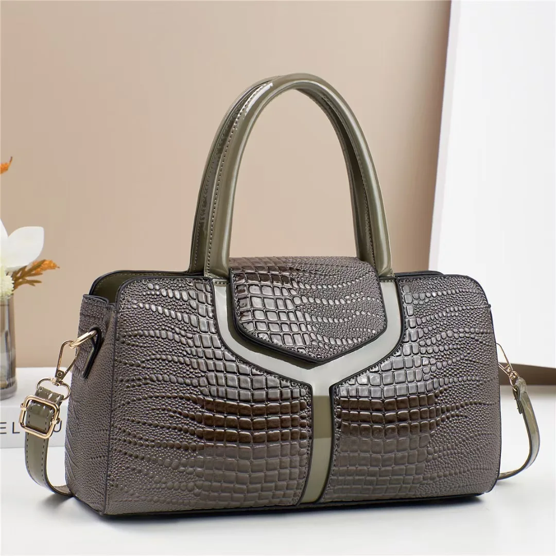 Luxury Designer Handbag Brand Crossbody Bags For Women 2024 New Crocodile Pattern Leather Shoulder Niche Boston pillow bag sac