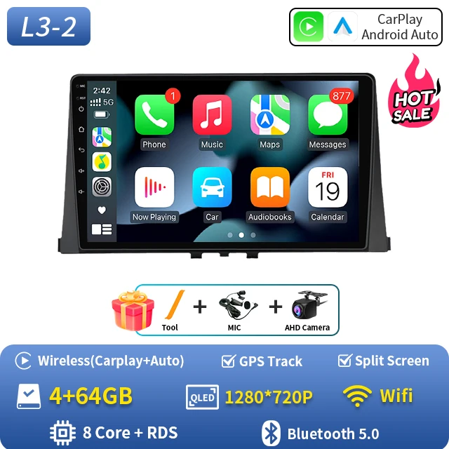 Android 16 Carplay Car Radio Stereo Multimedia Video Player For Citroen Berlingo 2019 Peugeot Partner Rifter 2020 For Opel Combo image 3