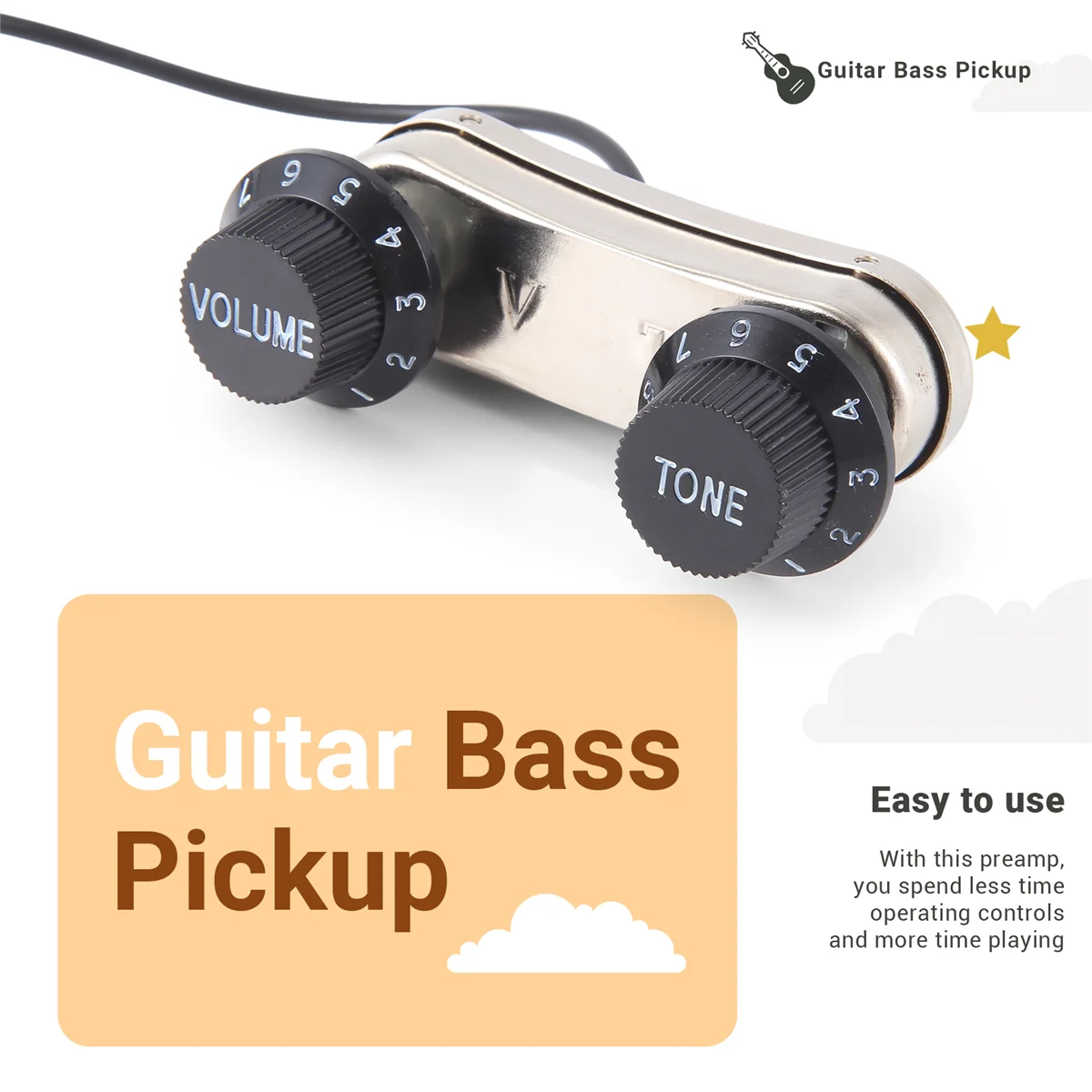 لاقط الجيتار الصوتي بيزو ومضخم سلبي PS700-AA85 #5