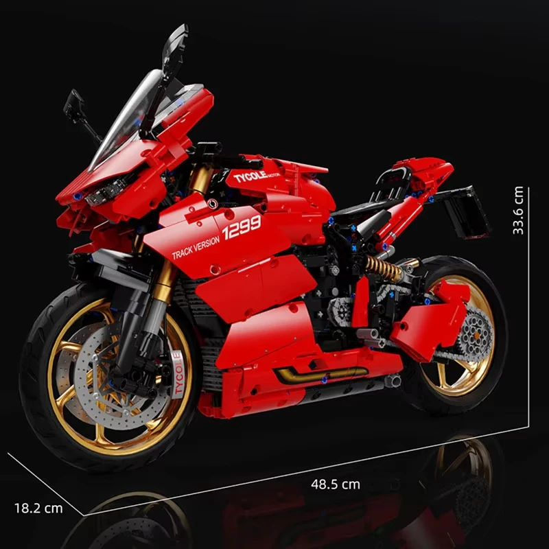 1:5 Motocicletta tecnica Sport urbano Moto da corsa rapida Locomotiva Modello in mattoni Building Block per bambini Regali di Natale