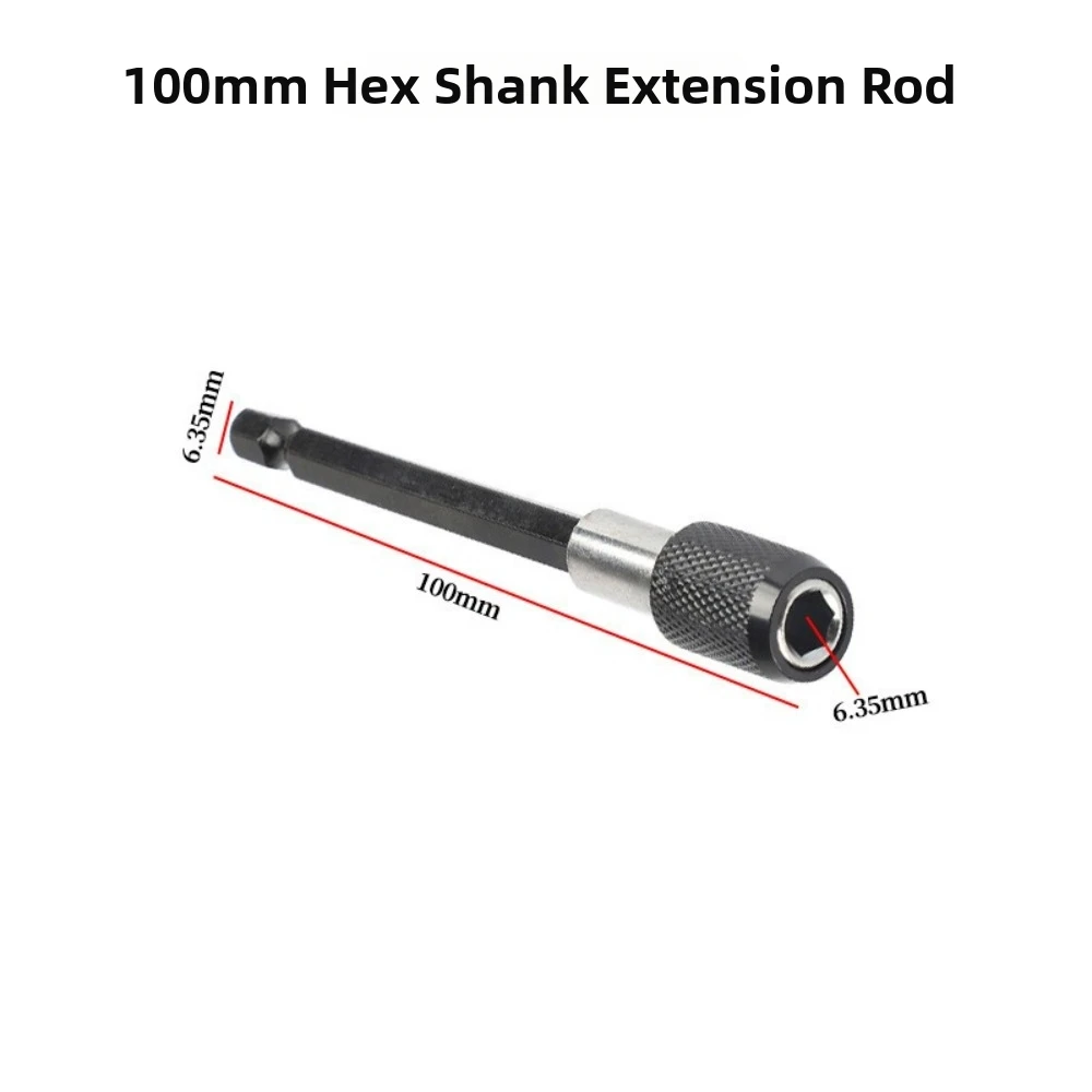 1/4-Inch Hex Shank Drill Bit Extension 60-150mm Length Range Quick Release Design Magnetic Screwdriver Adapter Extension Rod