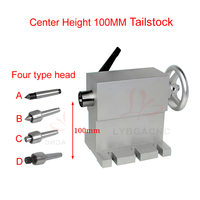 CNC Tailstock MT2 Live Center Height 100MM for Rotary 4th A Axis Router Engraver Milling Machine Movable Tailstock