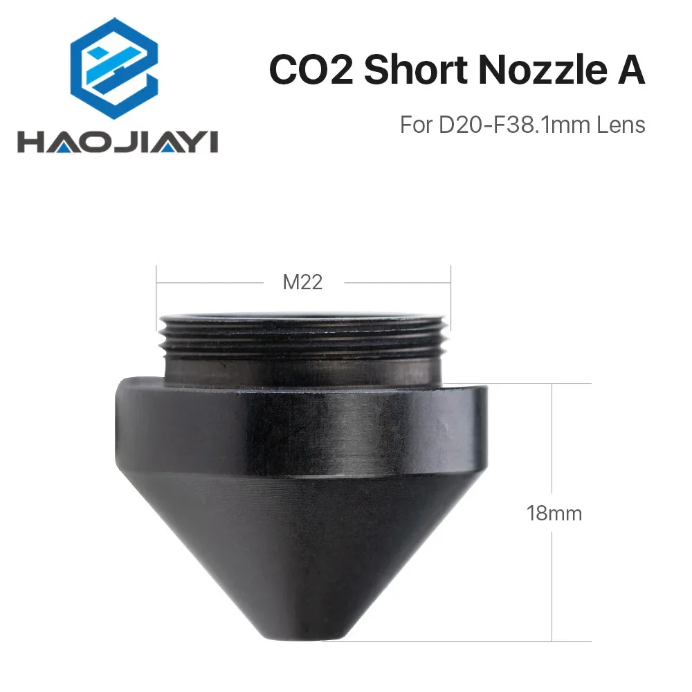 Air Nozzle for Dia.20 FL38.1 Lens N01F CO2 Short Nozzle A with Fitting M5 for Laser Head at CO2 Laser Cutting Machine