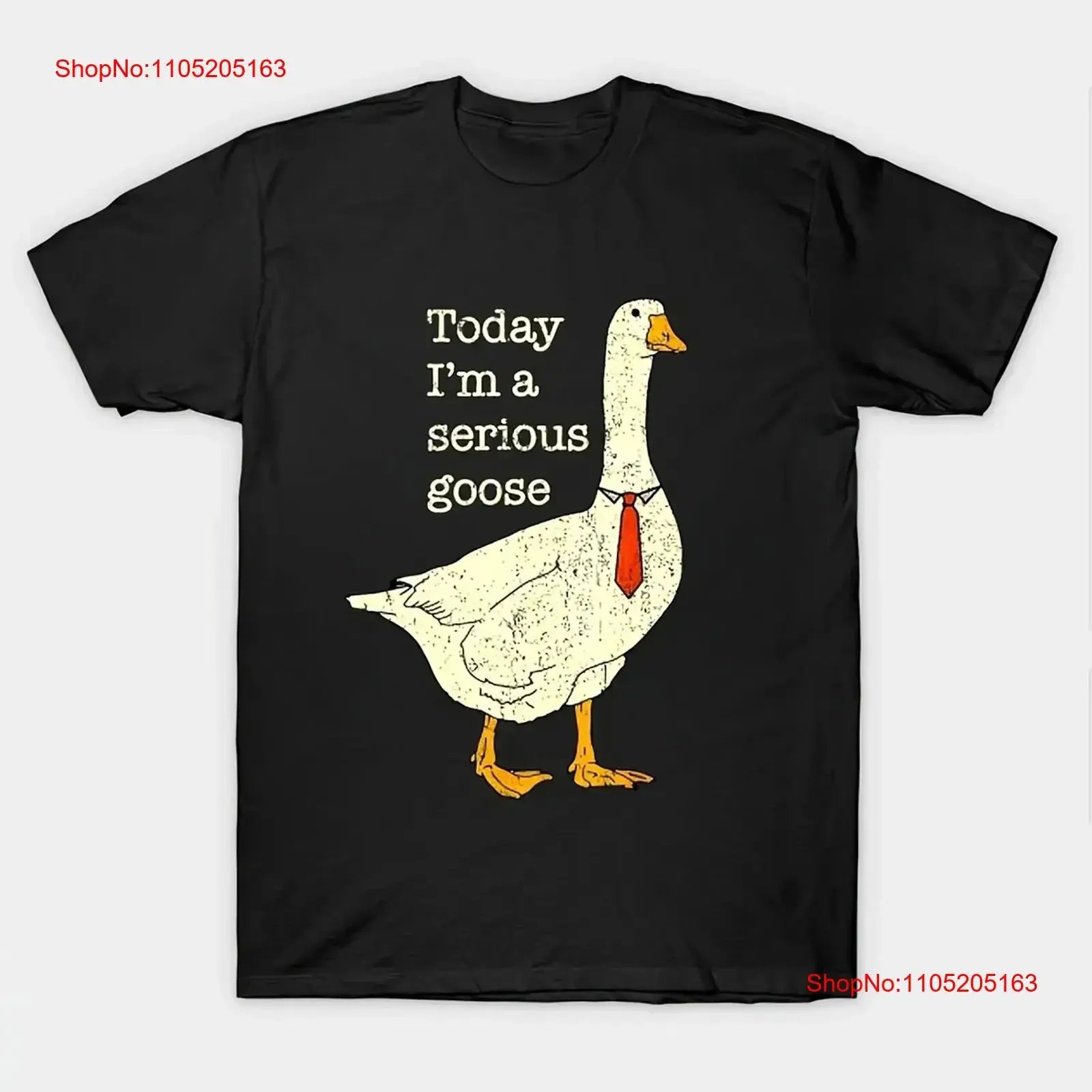 

100 Cotton Today I'm A Serious Goose Men's Funny T Shirt Front Print vintage Washed streetwear Versatile homme Casual