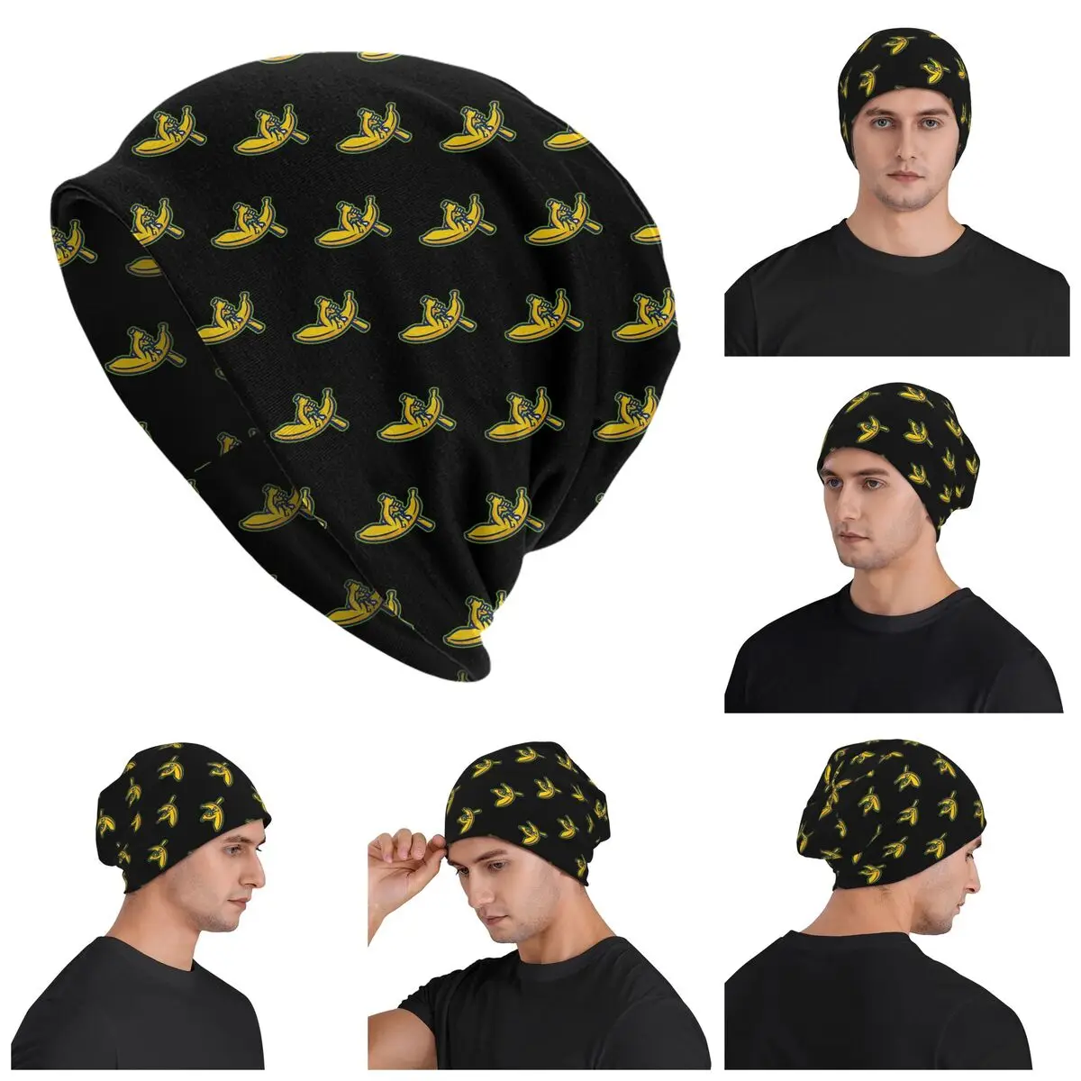 

Bananas Team Warm Knitted Cap Hip Hop Bonnet Hat Autumn Winter Outdoor Beanies Hats for Men Women Adult