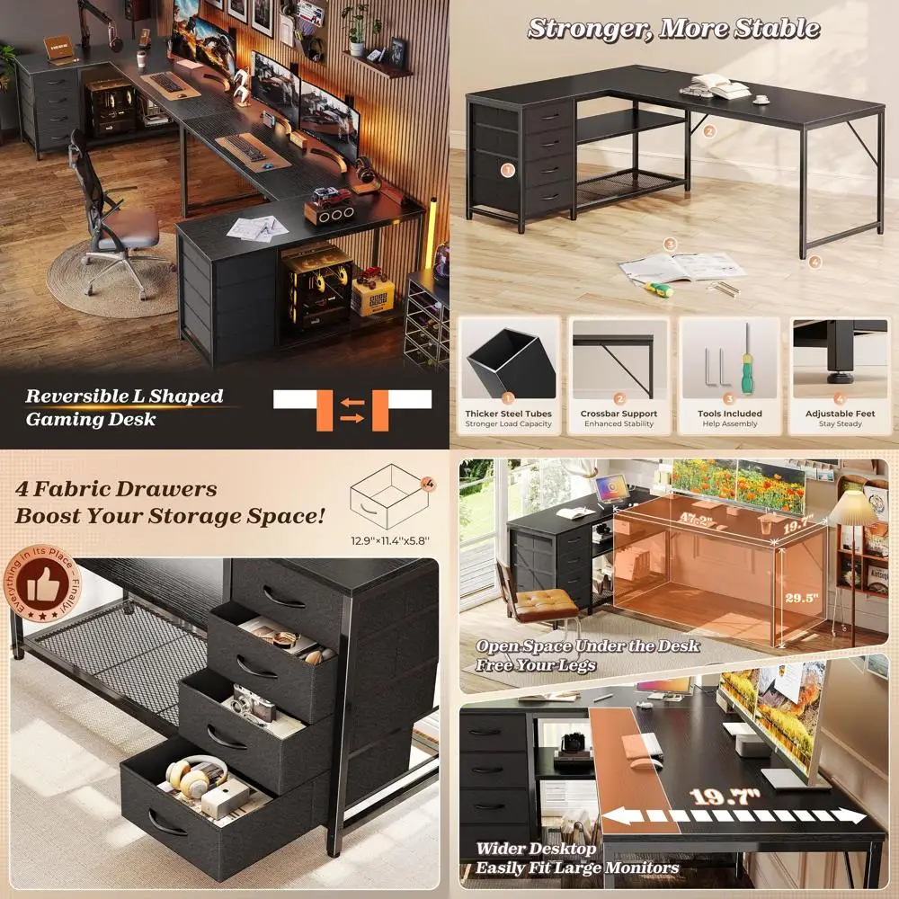 61 L-Shaped Desk Wi…