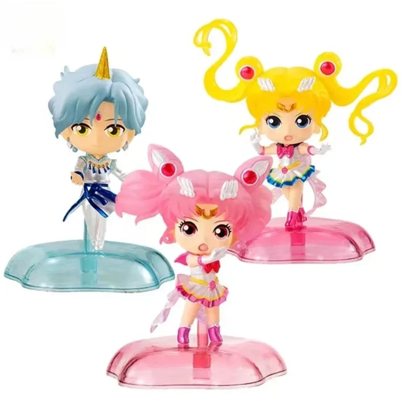 Japonês genuíno gacha escala modelo bonito marinheiro versão teatral tsukino usagi chibiusa figura de ação brinquedos