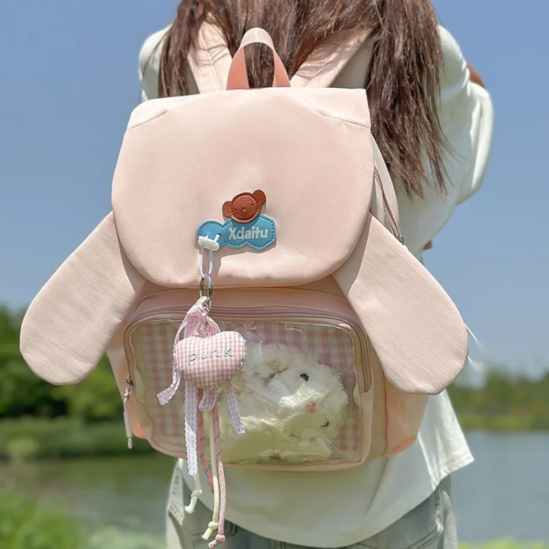 

Lovely Sweet Ear Ita Mochila 2025 New Teenage Girls Mochilas Student Backpack School Trendy Bag Commuter Bags for Woman