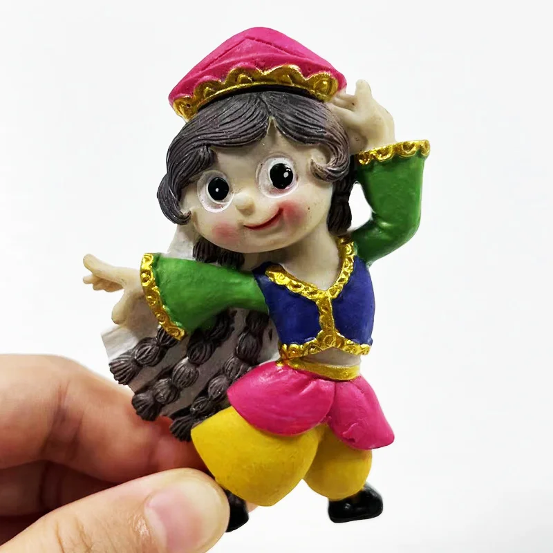 

Xinjiang Urumqi Bai Tribe Ethnic Style Girl Travel Souvenir Magnetic Decoration Magnetic Refrigerator Magnet