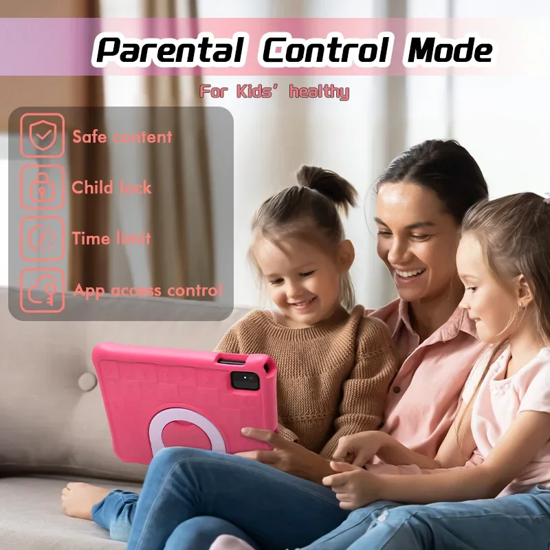 ANRY Kids Android 15 Tablet da 10.1 pollici 8GB RAM 64GB ROM Intrattenimento Gioco di apprendimento Tablet per bambini 5000Mah Octa-core Tablet