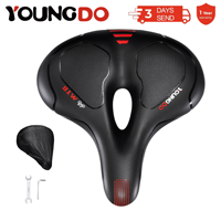 YOUNGDO Bike Seat Saddle Comfortable Gel Wide Oversize Shock Absorbing Bicycle Cushion for MTB Mountain Road Bikes Accessories