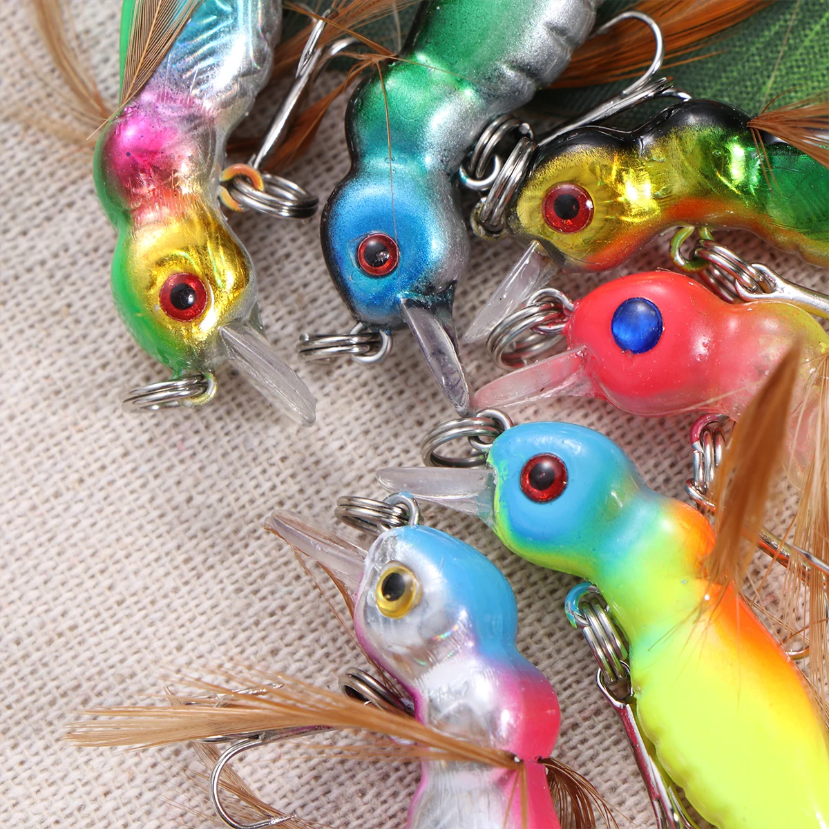 

6 Pcs Artificial Hard Bait Metal Insert Flying Hook Treble Hook Lures Wings Bass Fishing Reusable Waterproof Fish