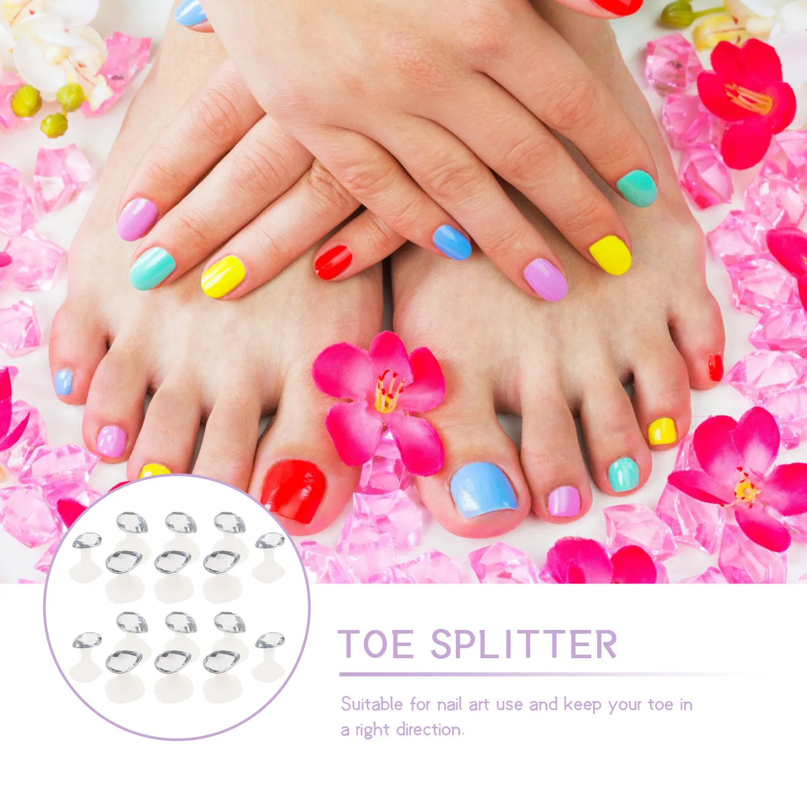 

16Pcs Nail Art Toe Separator Silicone Japanese Style Soft Flexible Manicure Pedicure Tool Toe Divider Nail Art Tool