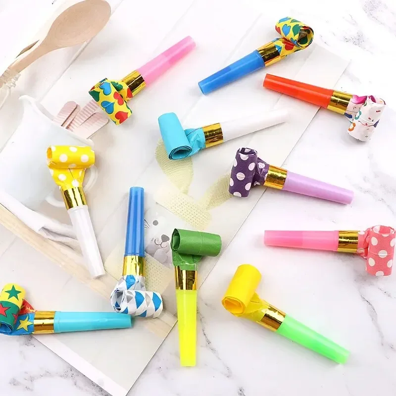 Colorful Whistles Toy Funny Toy Children Blowing Dragon Whistle Blow Roll Toys Baby Party Games Birthday Gifts Toddler Toy