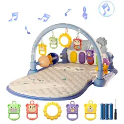 Play Mat Gym Toys Interactive Sensory Play Piano Gym With Light And Music Learning Toy Smart Stages Toddler Toys For 0-3 Months