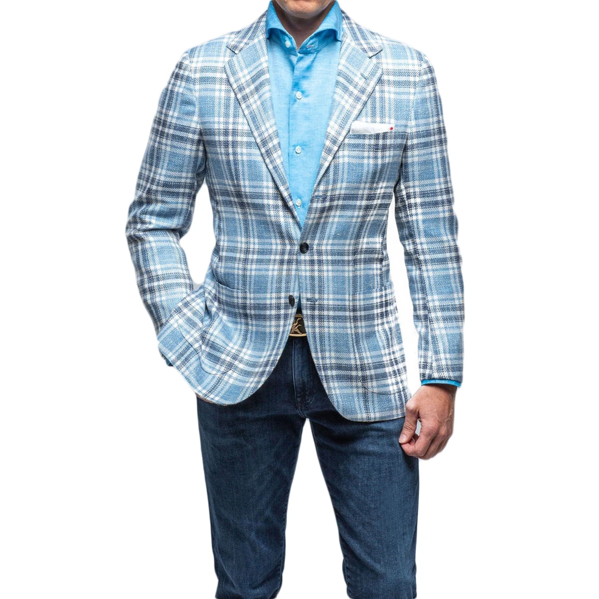 Plaid Fashion Wedding Suits Coat For Men Slim Fit Tuxedos Notch Lapel Overcoat Groom Wear Only Jacket Custom Made