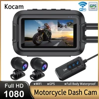 Cámara de salpicadero DVR Dual para motocicleta, videocámara impermeable de cuerpo completo, WiFi, GPS, frontal y trasera, 1080P, caja negra