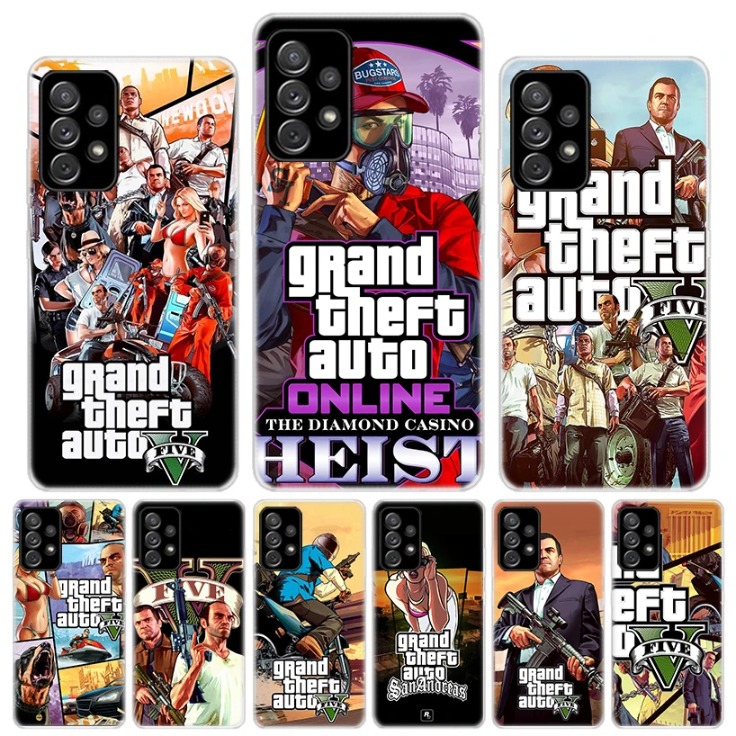 Grand Theft Auto GTA GTA5 Silicon Call Phone Case For Samsung Galaxy A51 A50S A71 A70 A41 A40 A31 A30 A21S A20E A10 A6 A7 A8 A9