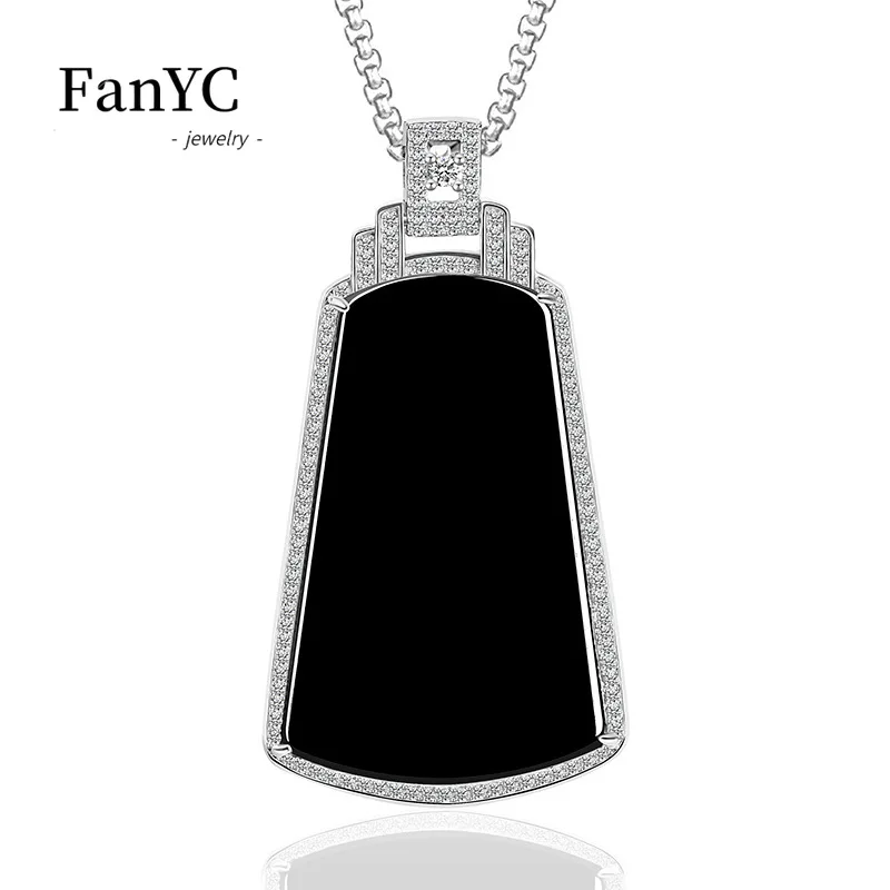 

S925 Silver Inlaid Myanmar A-goods Jadeite Ink Jade Amulet Pendant Fashionable Charm Ice Jade Necklace Men & Women Holiday Gift