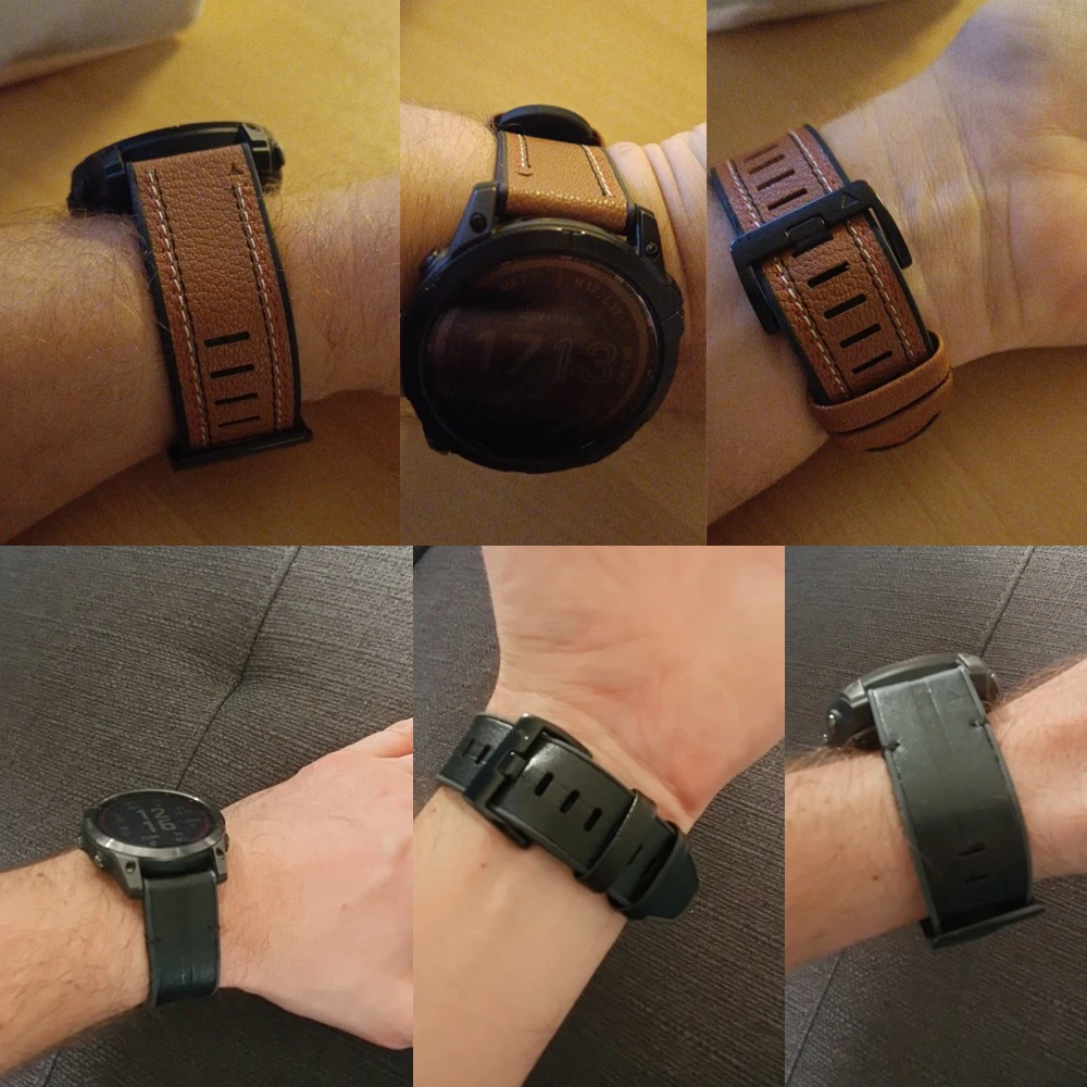 Correas de silicona y cuero para reloj inteligente, accesorio de 26 y 22mm para Garmin Fenix 7 7X 6 6X Pro 5X 5 Plus 3HR Instinct Epix 2 935 945