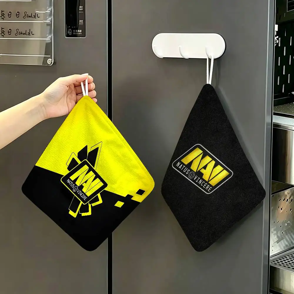 Navi Natus Vincere Logo Hanging Style Hand Wiping Towel, Polyester Cotton, Anti-fade For Indoor Kitchen Living Room