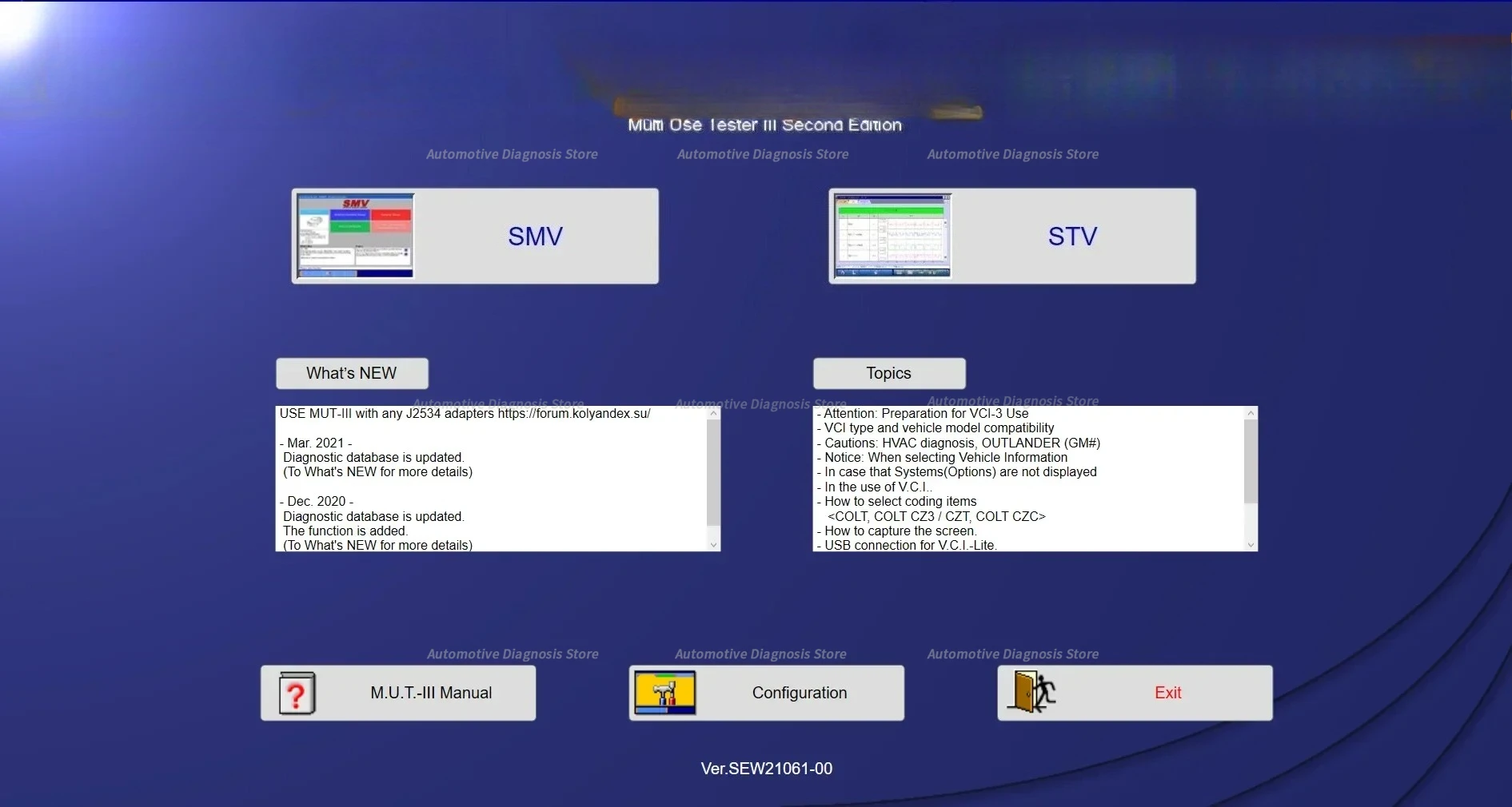 MUT-III Diagnostic Software 03.2024 Asia & Europe   SEW24031
