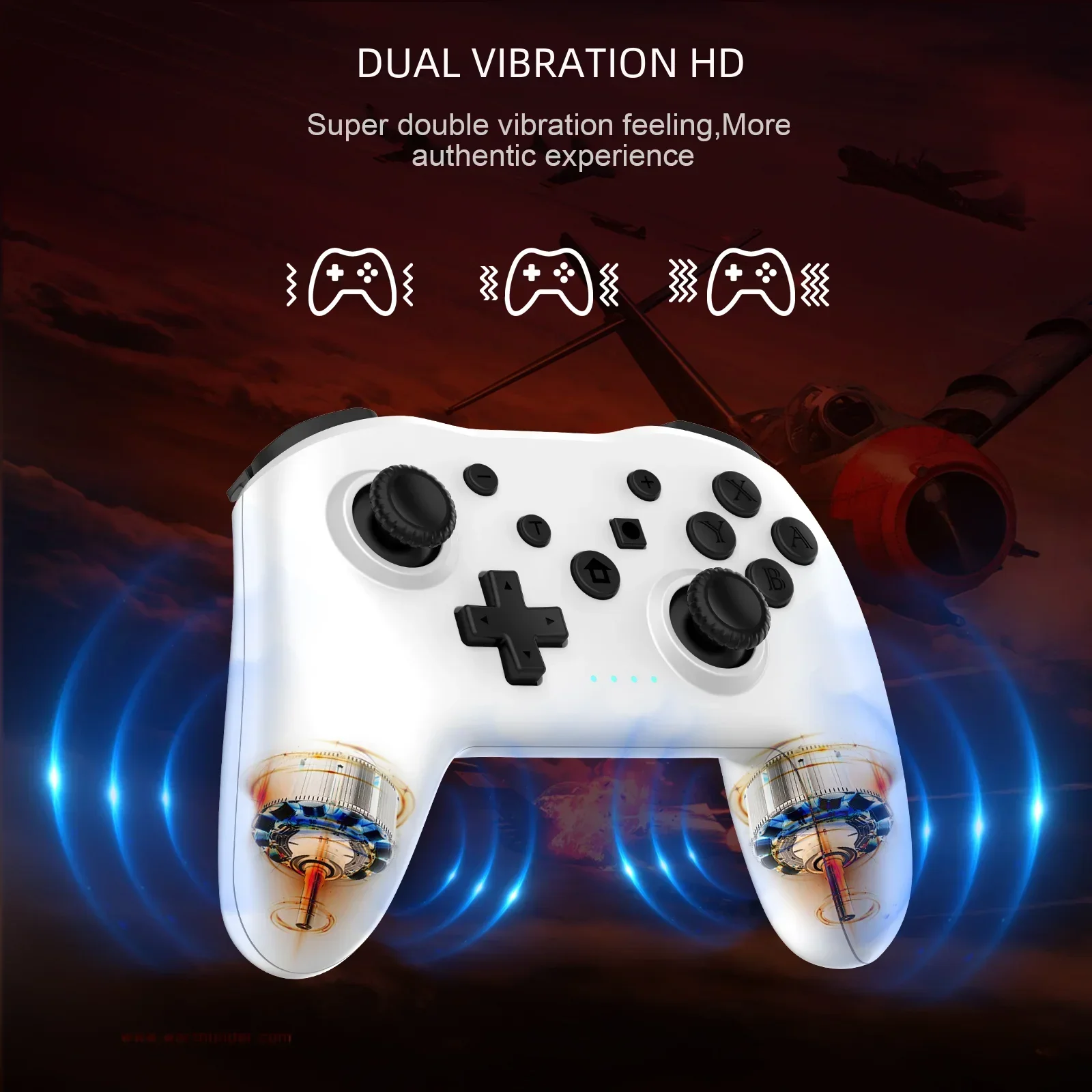 GAMINJA 4 ln 1 6-Axis Gyroscope Joystick Wireless Bluetooth Gaming Controller For Nintendo Switch Pro PS3 Lag-Free Gamepad