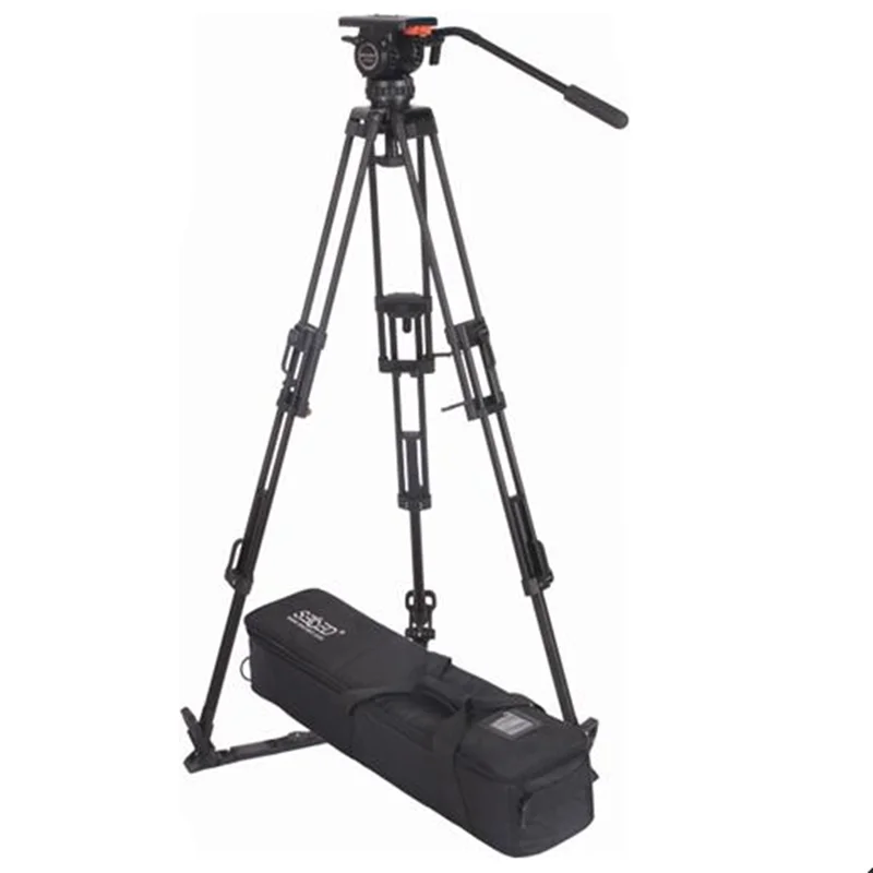 Factory Secced Plus 2 Professional 11.4KG Payload CCTV Broadcast Heavy Duty Aluminum Video Camcorder Tripod