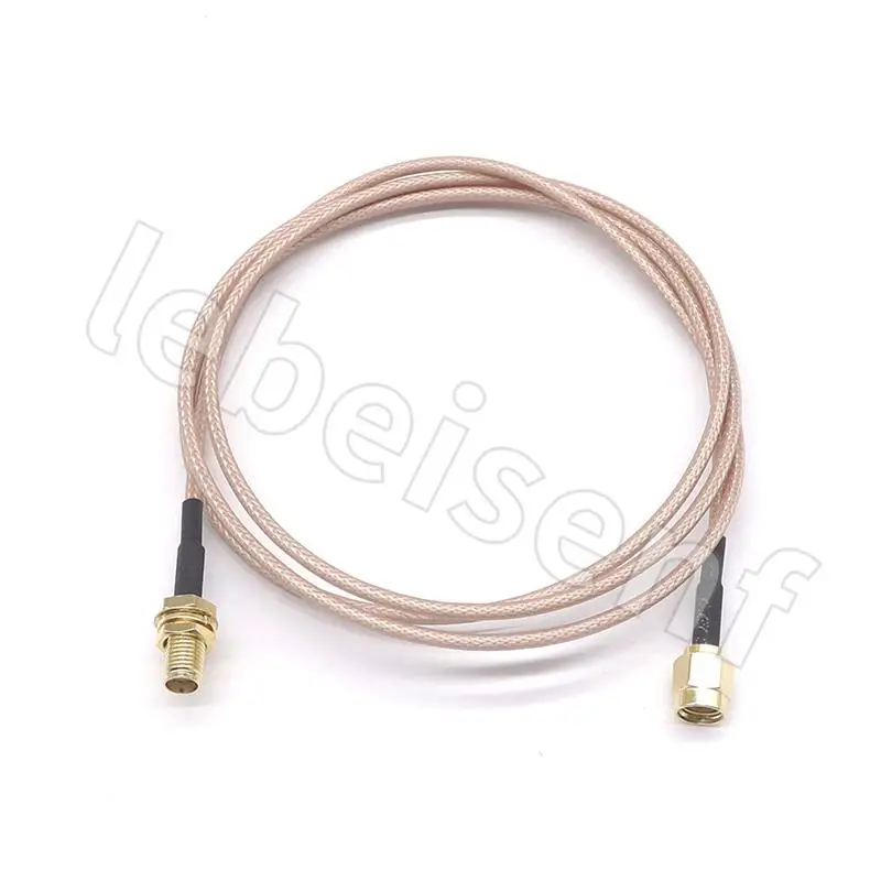 SMA-JK to SMA Male Antenna Extension Cable Inner Screw Hole to Outer Screw Needle RG316 Adapter 1 Foot for Wireless Networks